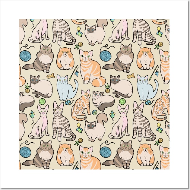 Cat Pattern Wall Art by voidea